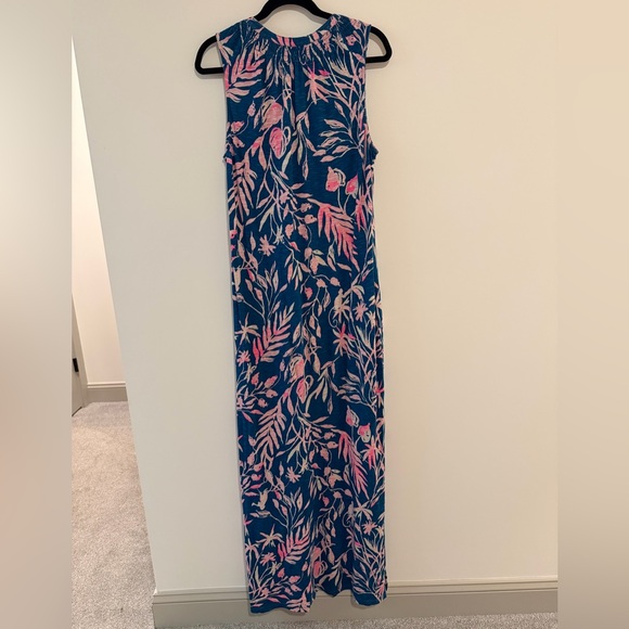 *EUC* Lilly Pulitzer Blue and Pink Tropical Print Maxi Dress - Picture 3 of 8